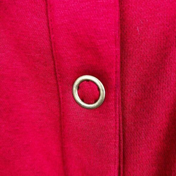 Dress barn Women's M Y2K Red Fleece Button Jacket Zipped Pockets - Picture 5 of 6